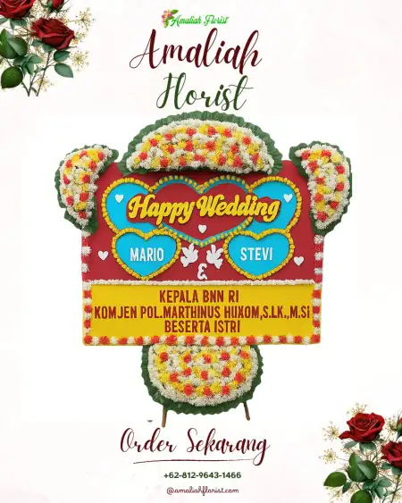 Papan Bunga Pernikahan Telang Baru